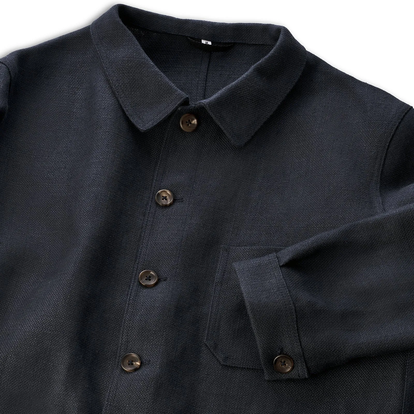 Navy Blue Heavy Linen Utility Jacket