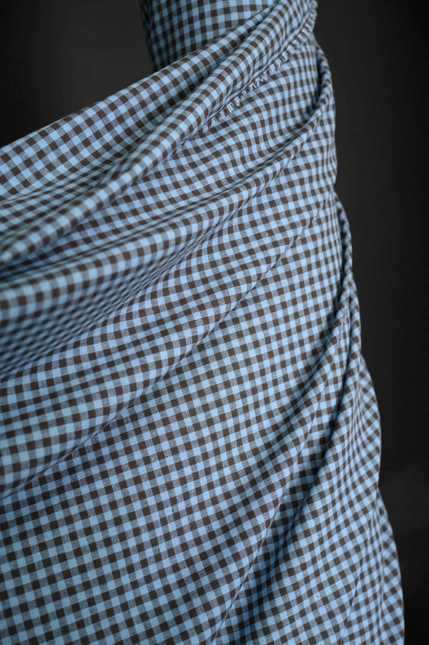 Northern Blues Linen Cotton Gingham Fabric