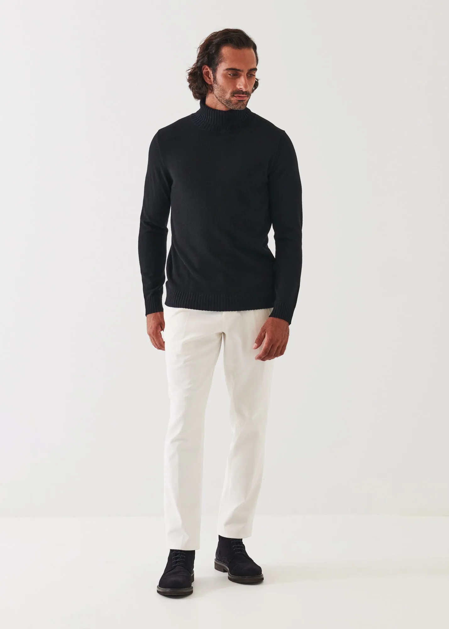 PLAITED MERINO WOOL TURTLENECK