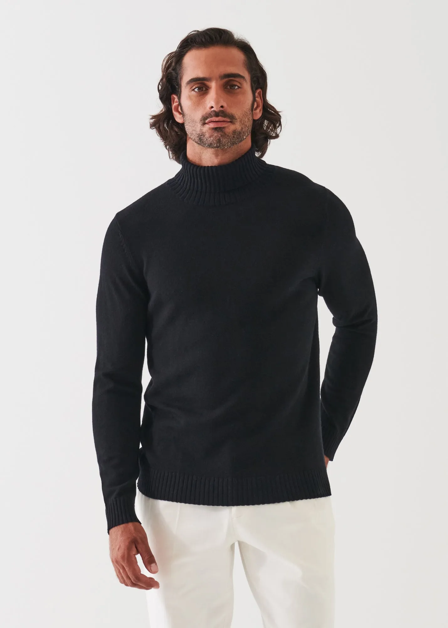 PLAITED MERINO WOOL TURTLENECK