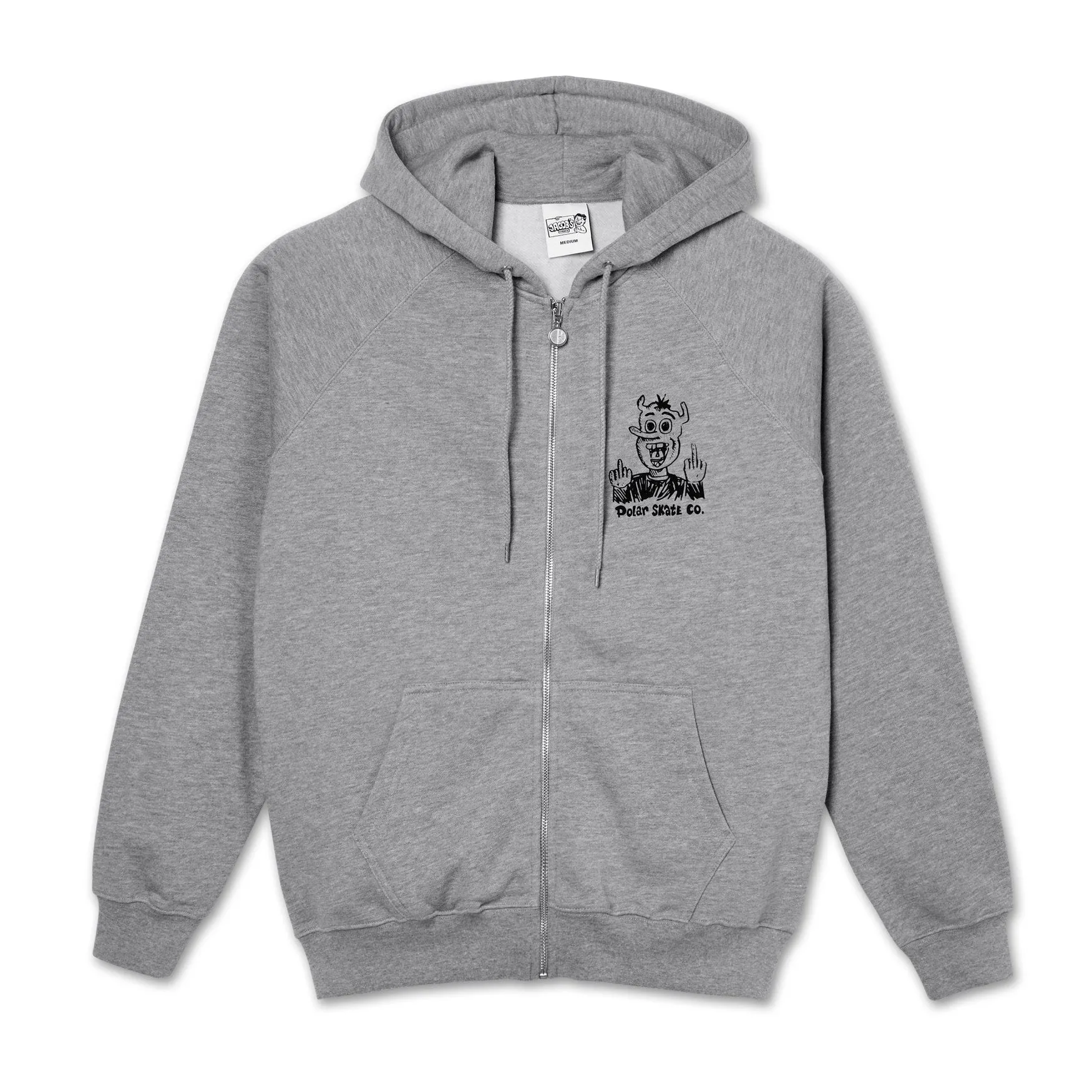 Polar Skate Co. Devil Man Zip Hoodie Heather Grey