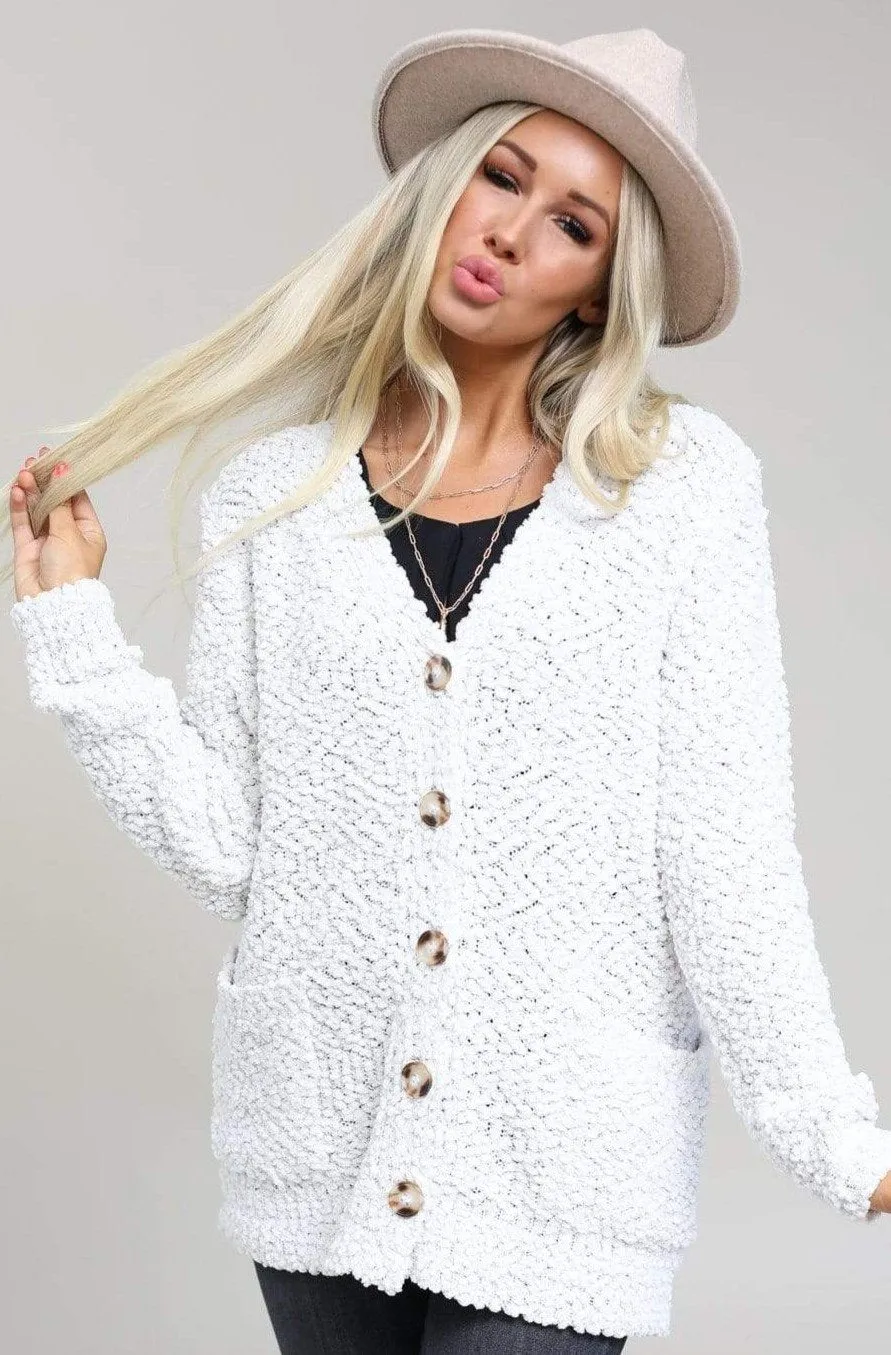 Popcorn Button Down Cardigan