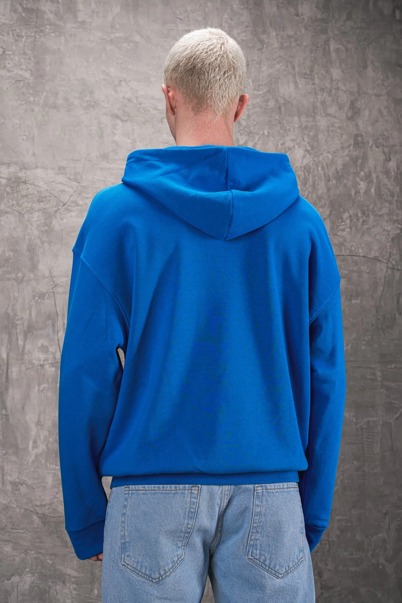 Premium Blank Oversized Blue Hoodie