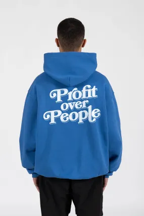 PROFIT OVER PEOPLE WHITE OCEAN SNAP BUTTON HOODIE