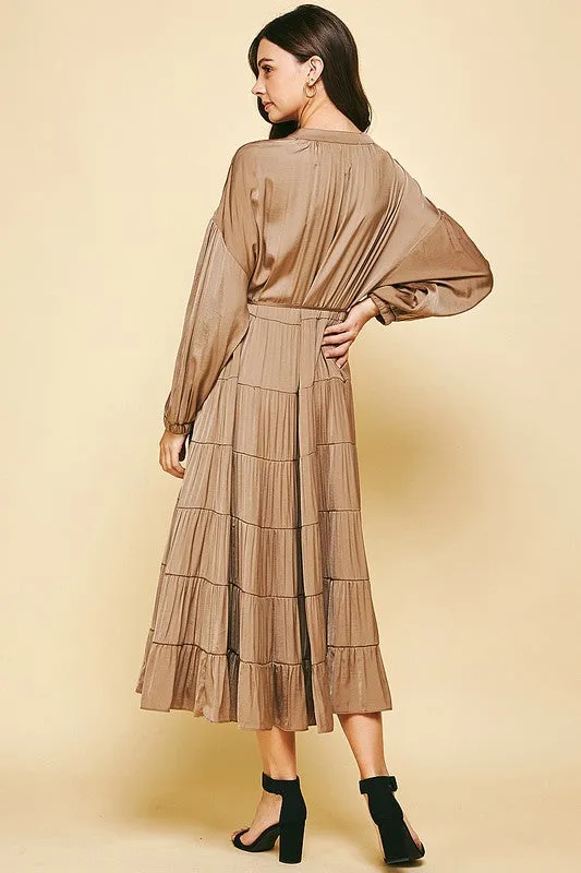 Rachel Button Down Dress in Mocha