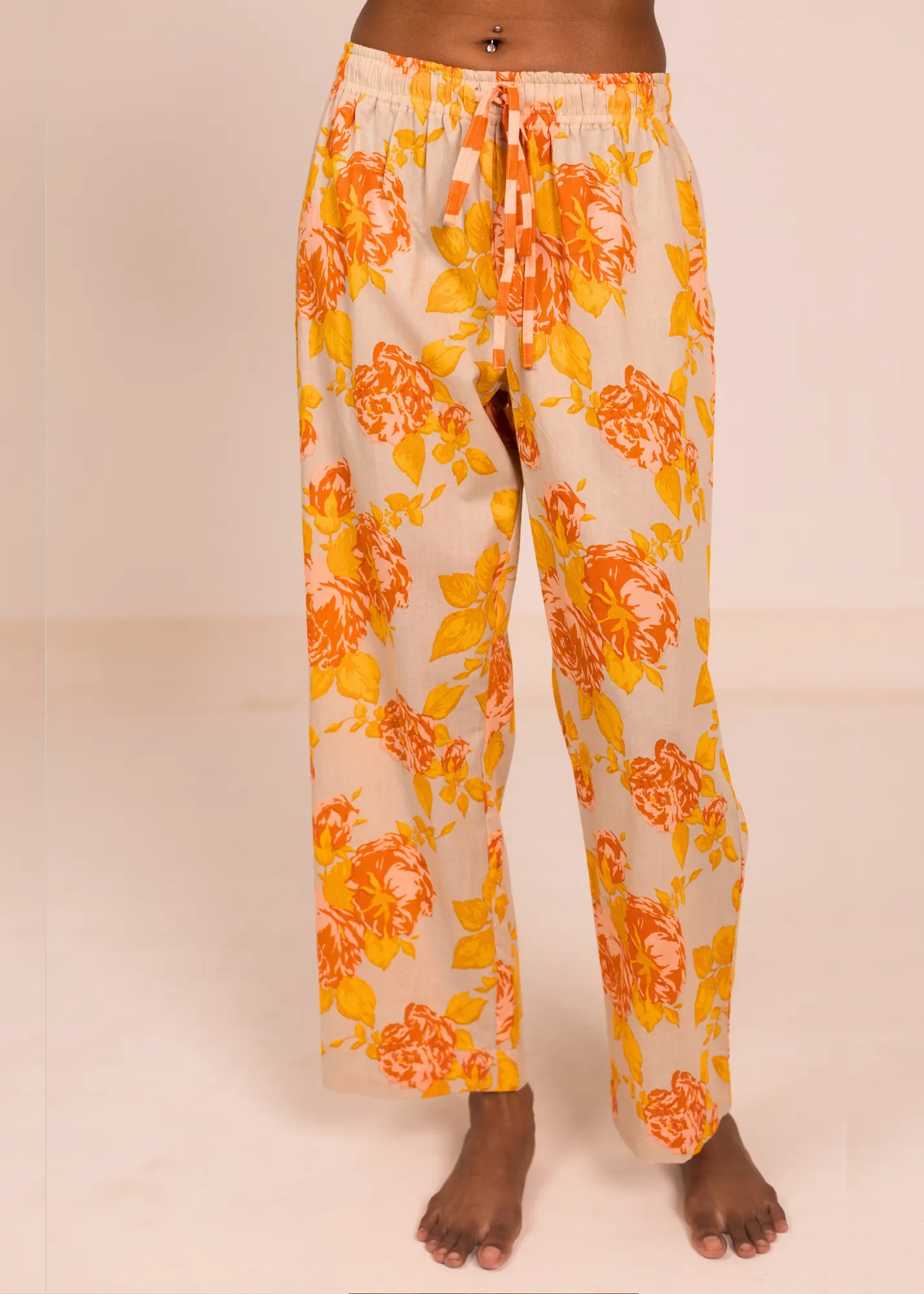 Radha Crop Pant - Blush Roses