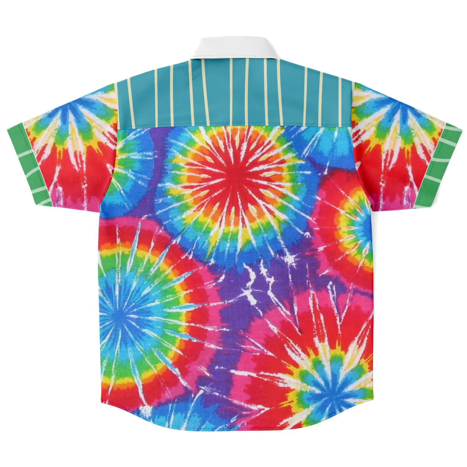 Rainbow Swirl Short Sleeve Button Down Shirt