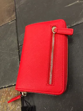 Red Faux Leather Zipper Wallet