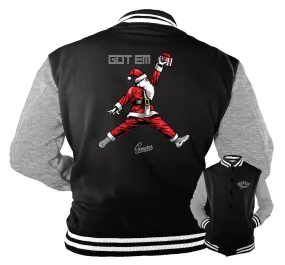 Retro 11 Cool Grey Win Varsity Jacket - Air Santa - Black