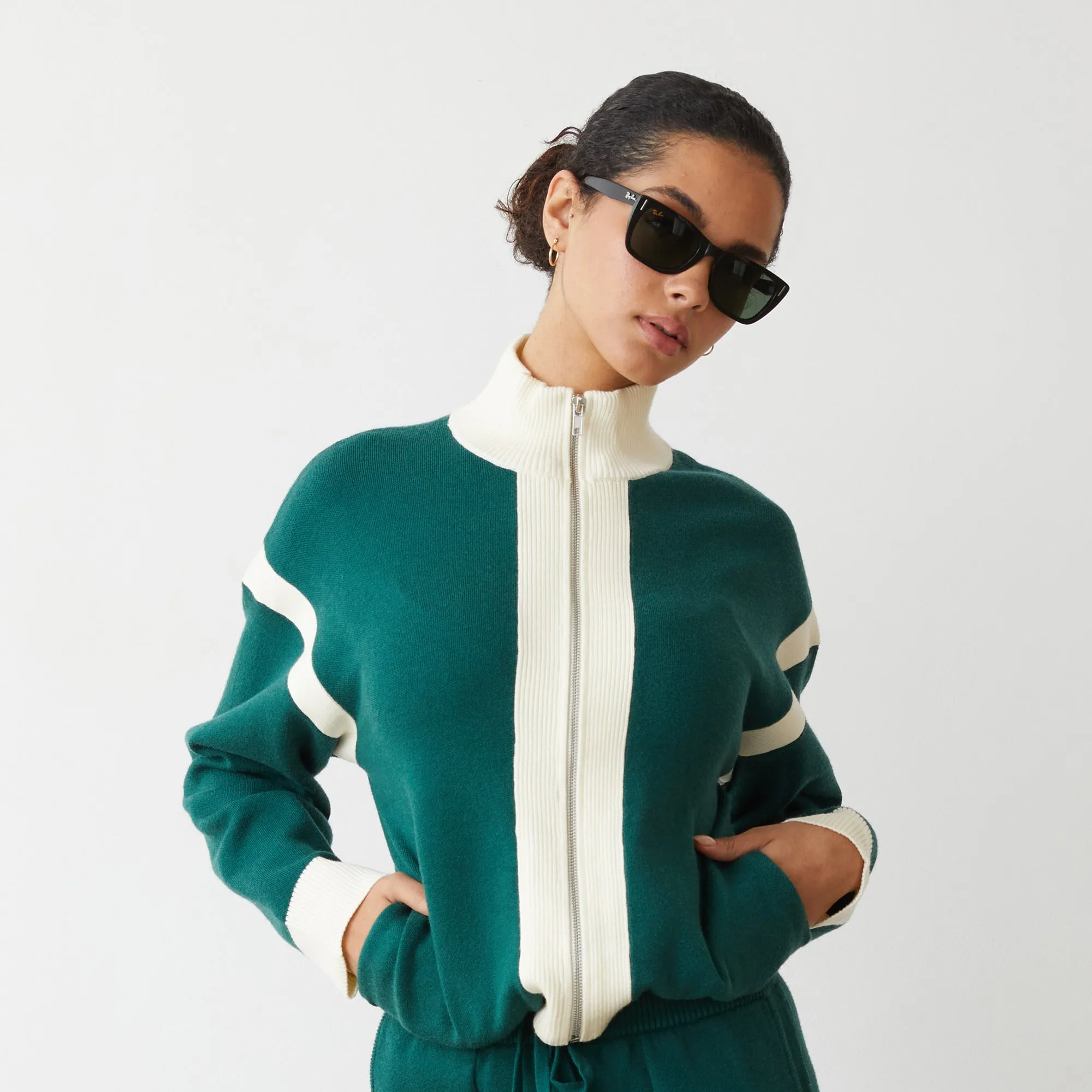 Soft Knit Color Block Jacket