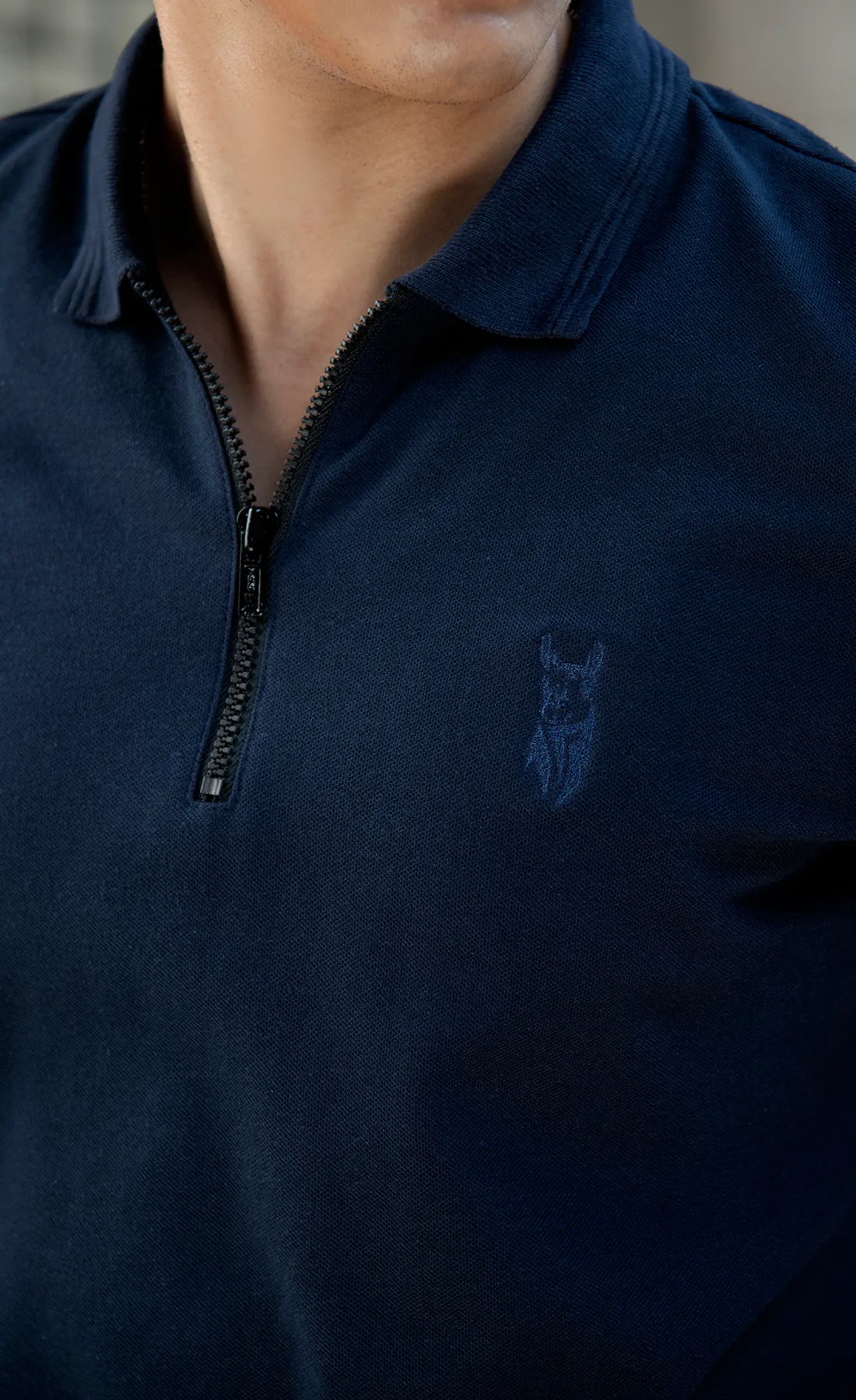 Streetela Navy Zipper Polo