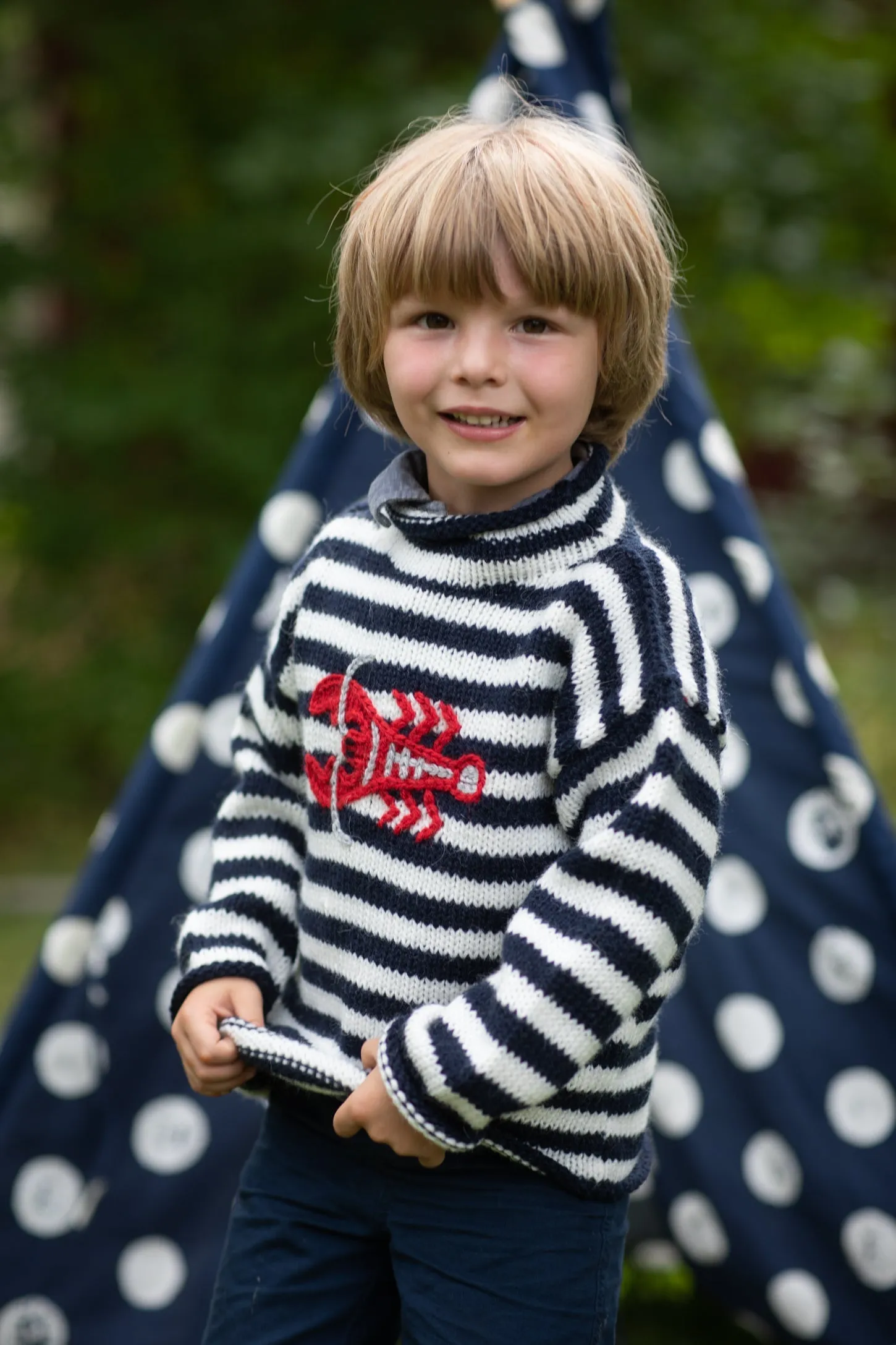 Striped Kids' Lobster Alpaca Sweater