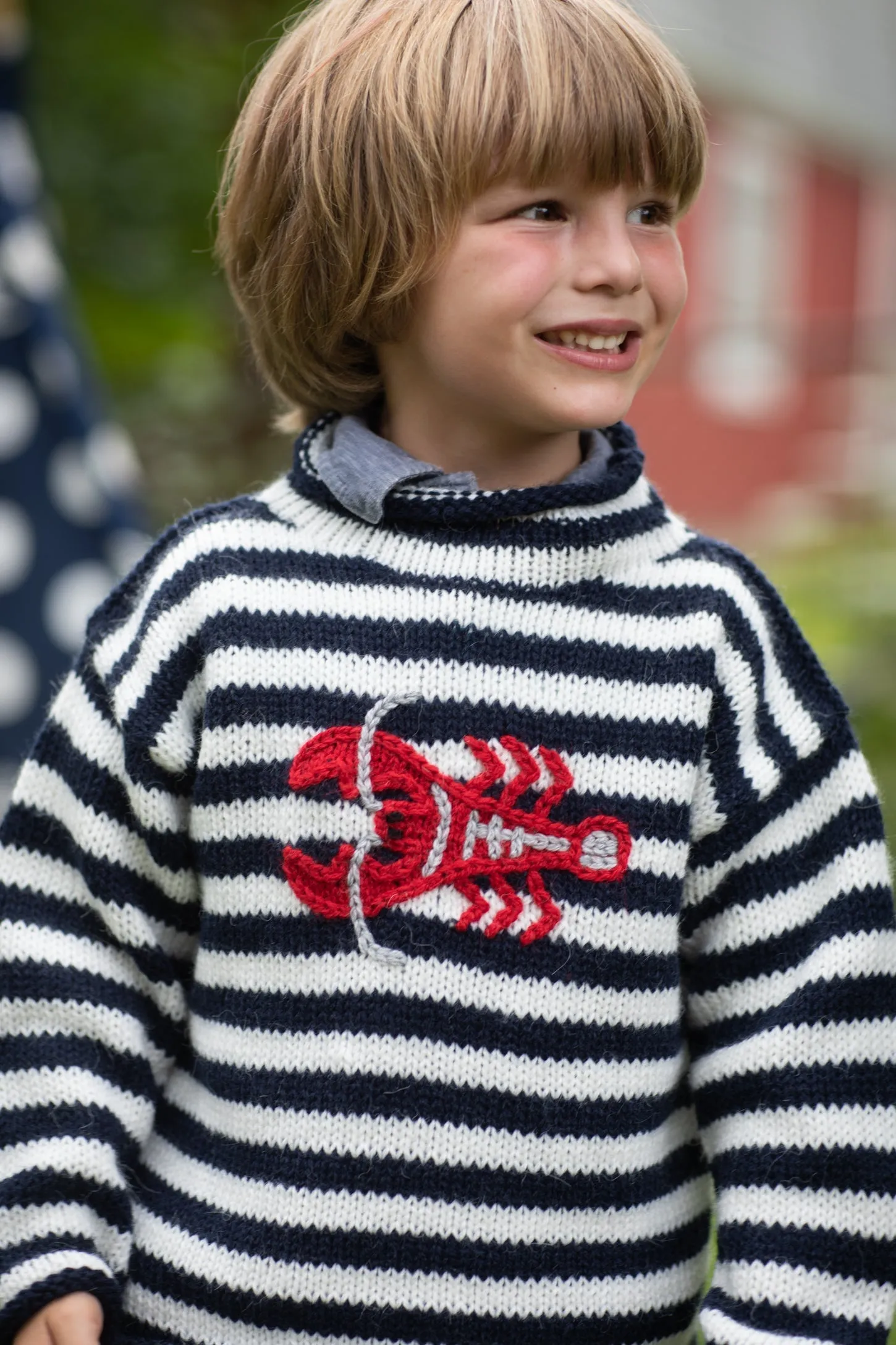 Striped Kids' Lobster Alpaca Sweater