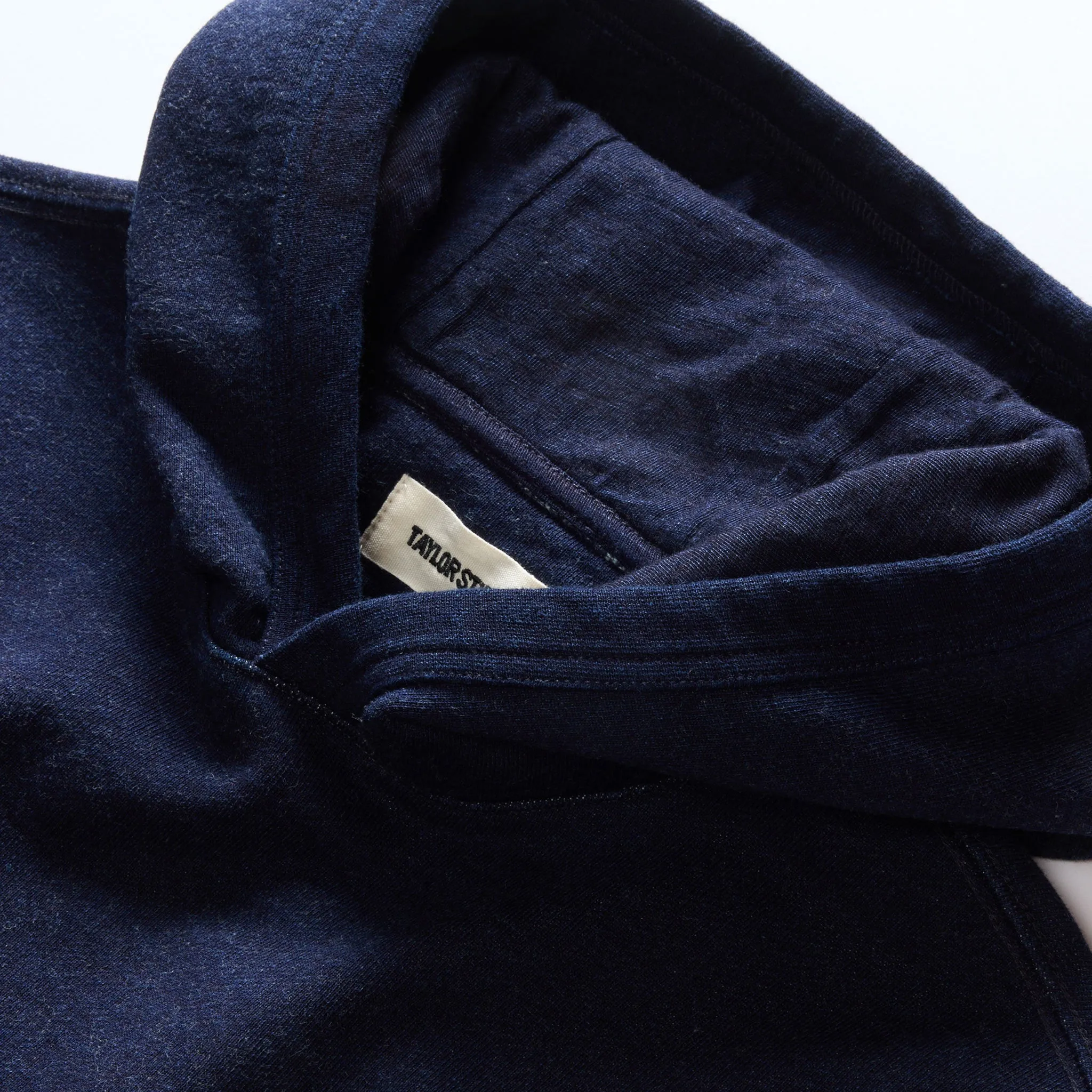 The Apres Hoodie in Rinsed Indigo Terry