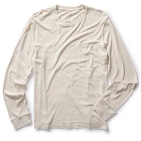 The Cotton Hemp Long Sleeve Tee in Heather Oat