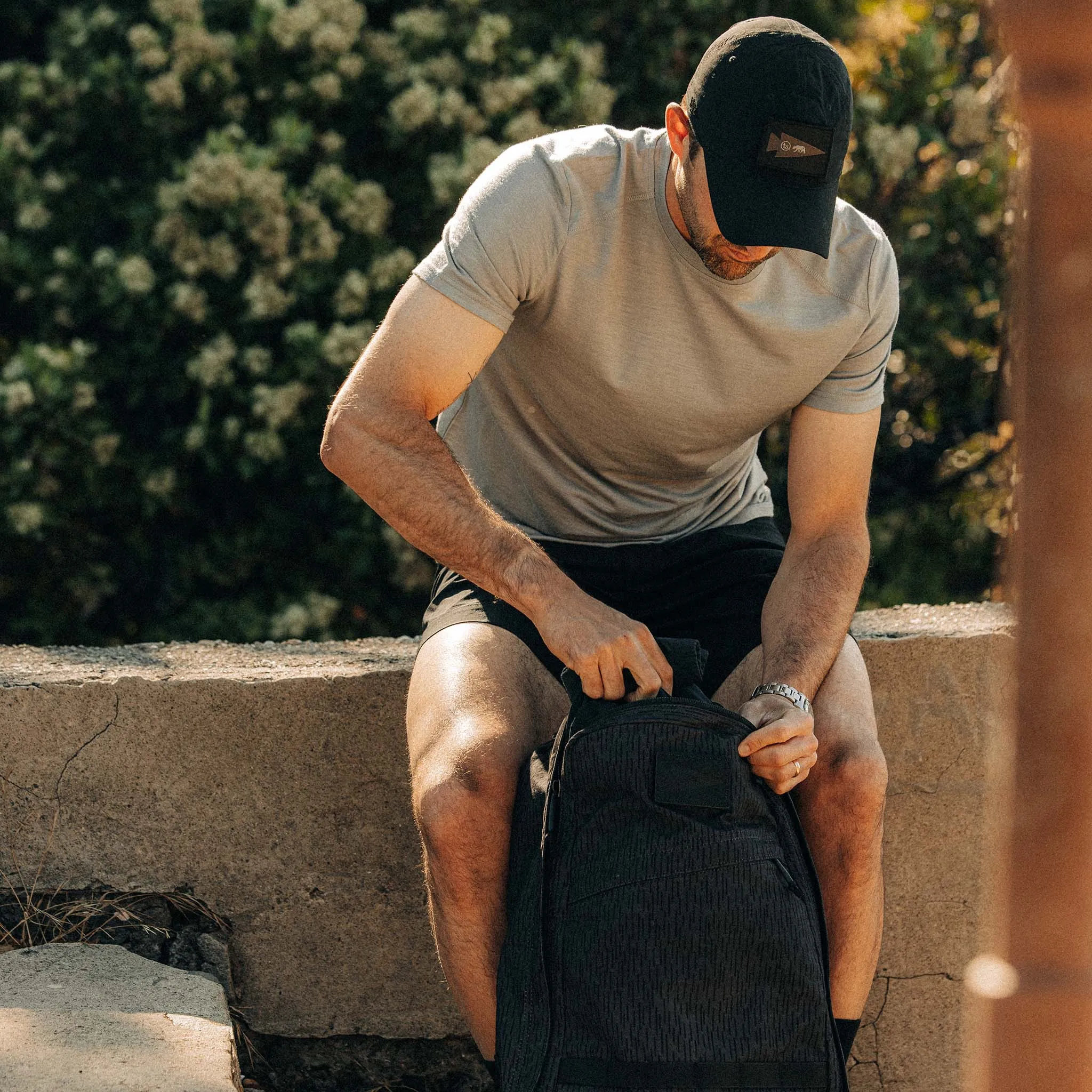 The Merino Base Layer Tee in Sharkskin