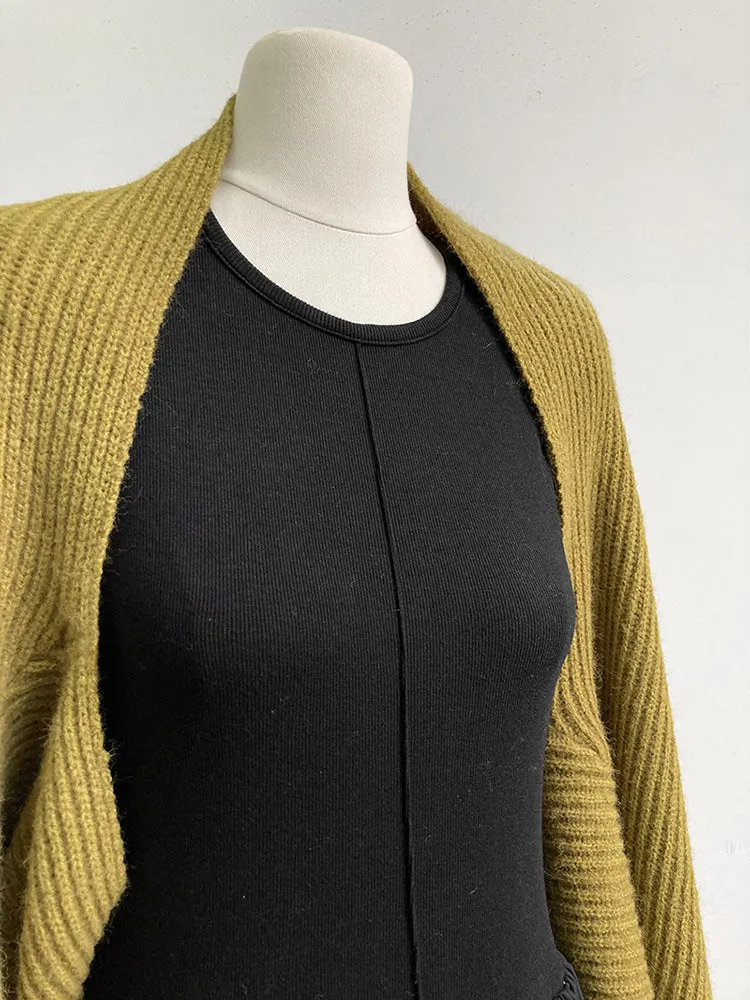 Touka Knitted Shrug Scarf - Olive Green