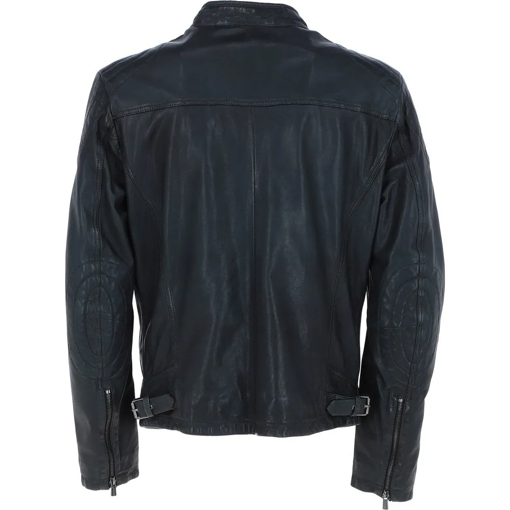 Trapper Edison Leather Jacket Charcoal