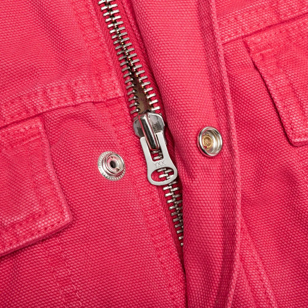 Washed Canvas Shop Jacket - Hot Pink