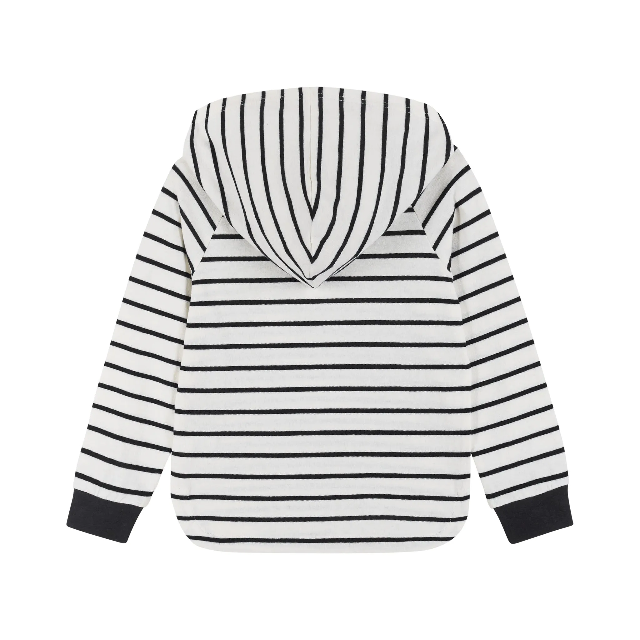 White Striped Knit Hoodie