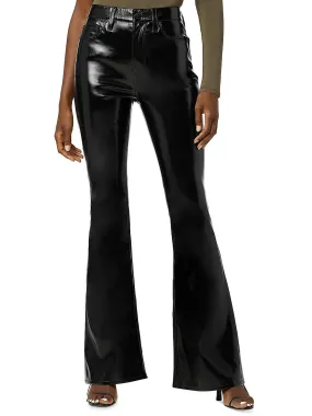 Womens Faux Leather Flared Pants