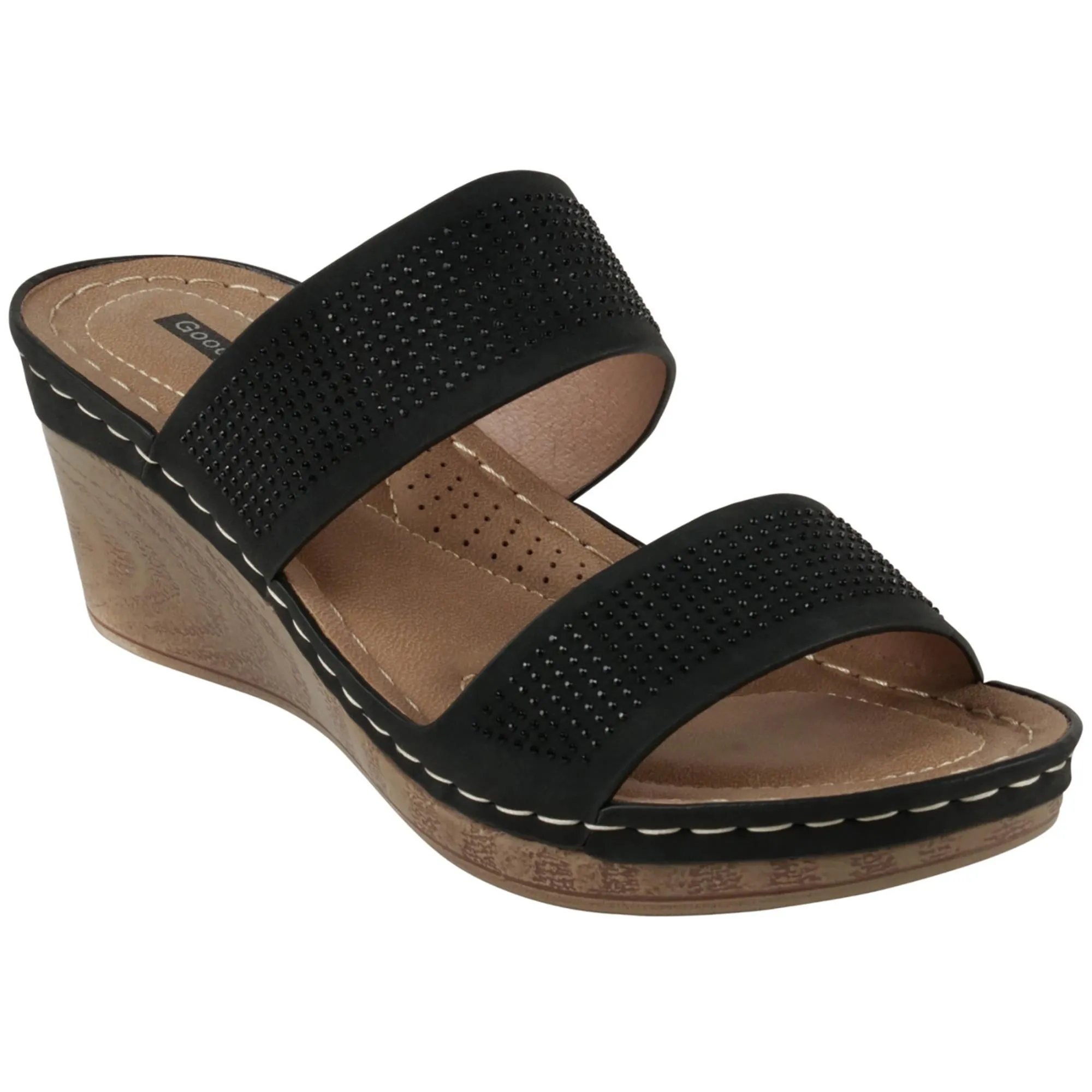 Womens Faux Leather Mule Sandals