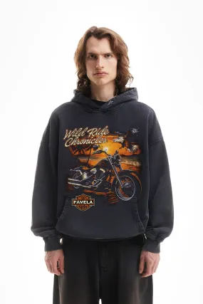 WRC BLACK WASHED HOODIE